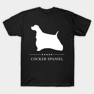 Cocker Spaniel Dog White Silhouette T-Shirt